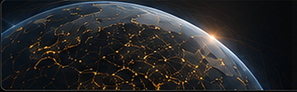 The globe at night representing a verified global network