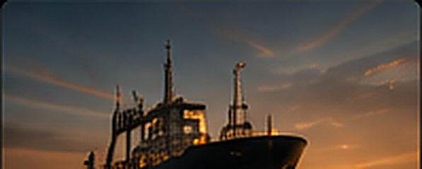 A fuel oil tanker alongside a marine terminal