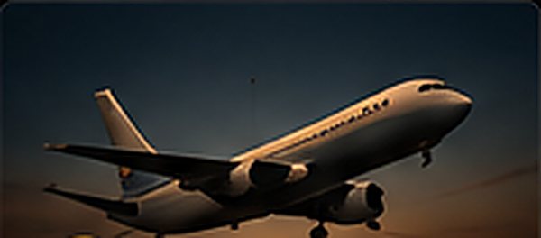 A commercial aircraft climbing after take-off